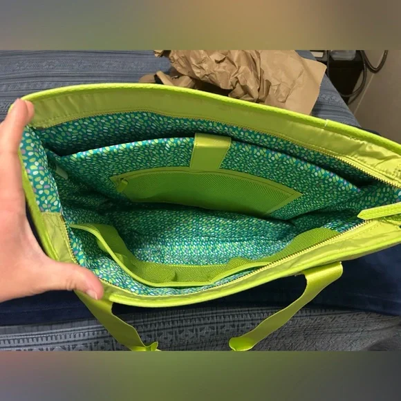 Vera Bradley Preppy Poly NoSo Tote in Citrine (Lime Green) NWT READ - Picture 7 of 9